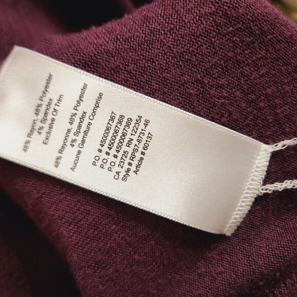 Aritzia Wilfred Free Moulton Burgundy Plum Knee Length Dress Minimalist - Picture 8 of 9